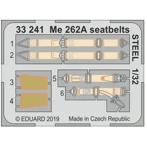 Eduard Me 262A seatbelts STEEL f. Revell