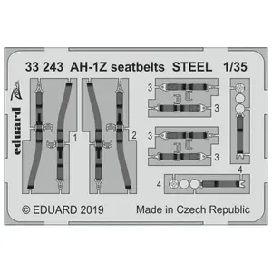 Eduard AH-1Z seatbelts STEEL pour Academy