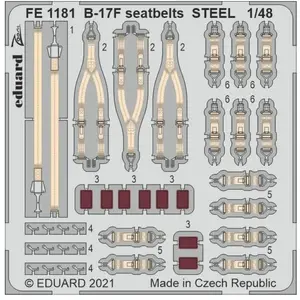 Eduard B-17F seatbelts STEEL 1/48 for HKM