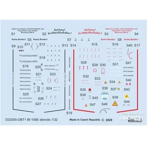 Eduard Bf 109E stencils pour