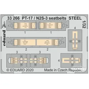 Eduard PT-17 / N2S-3 seatbelts STEEL pour ICM