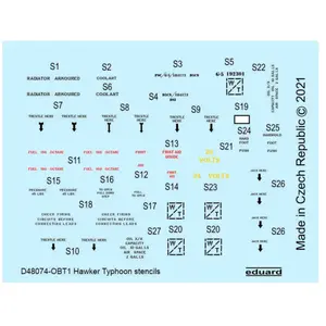 Eduard Hawker Typhoon stencils 1/48 for HASEGAWA pas cher