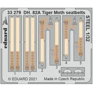 Eduard DH. 82A Tiger Moth seatbelts STEEL 1/32 for ICMVendu pargalaxus
