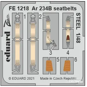Eduard Ar 234B seatbelts STEEL 1/48 HASEGAWA/HOBBY 2000Vendu pargalaxus