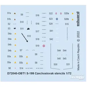 Eduard S-199 Czechoslovak stencils 1/72 pas cher