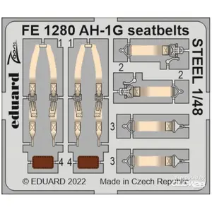Eduard AH-1G seatbellts STEEL 1/48 pas cher