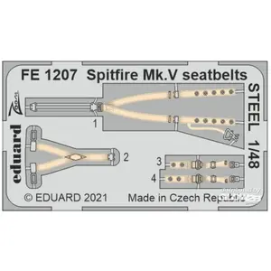 Eduard Spitfire Mk.V seatbelts STEEL 1/48 for /SPECIAL HOBBY pas cher