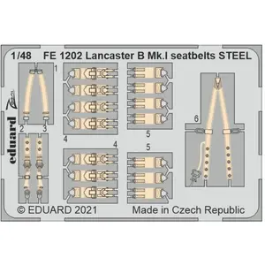 Eduard Lancaster B Mk.I seatbelts STEEL 1/48 for HKM