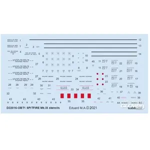 Eduard Stencils Spitfire Mk.IX pour TAMIYA/REVELL