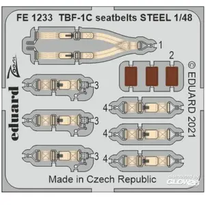 Eduard TBF-1C seatbelts STEEL, pour ACADEMY