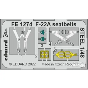 Eduard F-22A seatbelts STEEL 1/48 pas cher