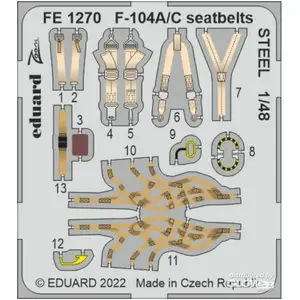 Eduard F-104A/C seatbelts STEEL 1/48 pas cher