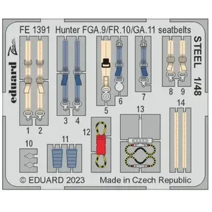 Eduard Hunter FGA.9/FR.10/GA.11 seatbelts STEEL 1/48 AIRFIXVendu pargalaxus