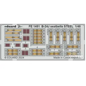 Eduard B-24J seatbelts STEEL HOBBY BOSS pas cher