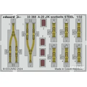 Eduard A-20J/K seatbelts STEEL HKM
