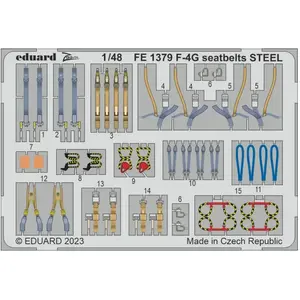 Eduard F-4G seatbelts STEEL 1/48 MENG pas cher