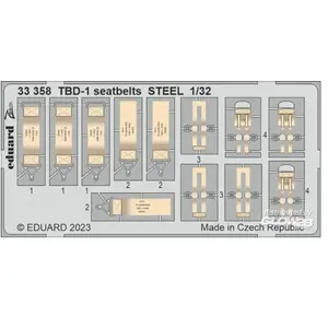Eduard TBD-1 seatbelts STEEL 1/32 TRUMPETER pas cher