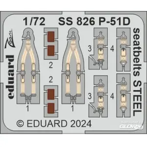 Eduard P-51D seatbelts STEEL pas cher