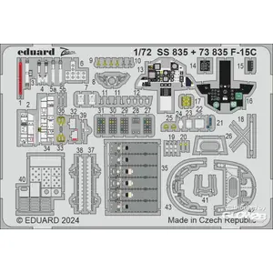Eduard Modelbouwpakket - SS835 F-15C - Cockpit Details - Fine Molds Accessoires set - 1:72 - Modelbouw pas cher