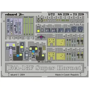 Comparateur de prix : MAQUETTE F 18F SUPER HORNET HASEGAW/72 EDUARD 73229