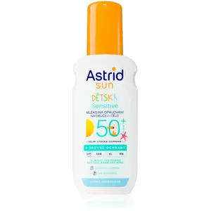 Astrid, Crème solaire, Ìs lotion en spray pour enfants pour le bronzage Sensitive SPF 50+ Sun 150 ml (Spray solaire, SPF 50+, 150 ml) pas cher