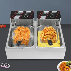 SENDERPICK Friteuse à double cylindre Friteuse électrique commerciale ... pas cher