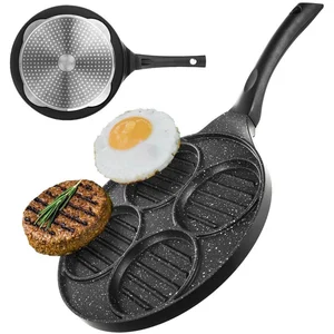 Orion Grillpan met 4 gaten voor burgers en eieren - Granit coating pas cher
