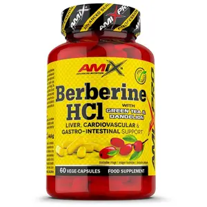 Amix Casquettes Berberine Hci With Green Tea & Dandelion Non-essential Amino Acids 60 UnitésVendu parbikeinn