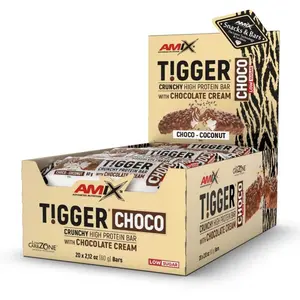Amix Boîte De Barres Protéinées Tiggerzero Noix De Coco Et Chocolat 60g 20 Unités