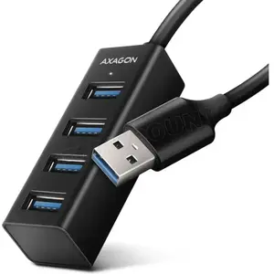AXAGON AXAGON HUE-M1A Superspeed USB-A Mini Hub, 4x USB 3.0 - 20cm, sc...