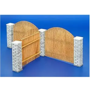 Plus Model Clôture en bois avec poteaux de maçonnerie pas cher