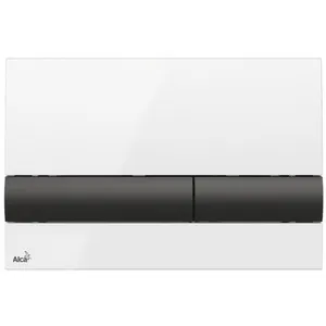 Alcadrain Alca - Plaque de commande double touche, Blanc/Noir (M1710-8) pas cher