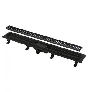 Caniveau de drainage intérieur noir mat 750mm avec grille pas cher