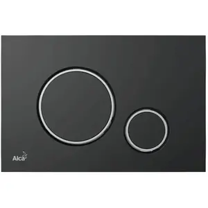 Alca - Plaque de commande noire mate double touche contour chrome (M778) pas cher