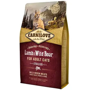 CARNILOVE CHAT CROQUETTES AGNEAU SANGLIER 2 KG pas cher