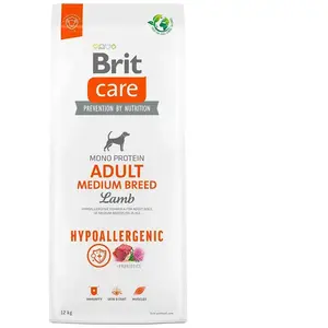 Brit Care Hypoallergenic Adult Medium Breed Lamb & Rice 12 + 2 kg GRATIS - Hond pas cher
