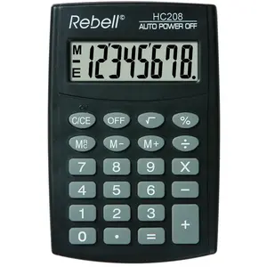 Rebell calculator - HC208 BX - zwart - RE-HC208-BX