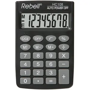 Rebell calculator - HC108 BX - zwart - RE-HC108-BX