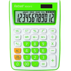 REBELL Calculatrice de re-Calculatrice sdc912gr sdc912, 12 chiffres po...