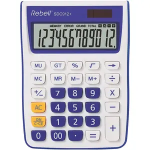 Rebell RE-SDC912VL Calculatrice de bureau à 12 chiffres pour bureau et... pas cher