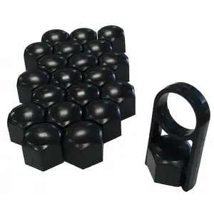 Universele wielmoerkapjes zwart kunststof 19mm WNC04028 Versaco