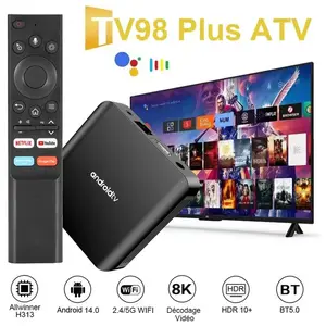 Boîte TV Android TV98 Plus, OUTUOTWQ Android 14 TV BOX Allwinner H313 ... pas cher