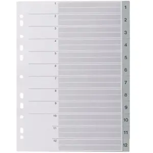 Esselte - Intercalaires Polypropylene A4 12 Divisions Numerique pas cher