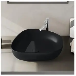 Vitra - Vasque à poser couleur Outline, 56 x 44, asymetrique, Noir matVendu parcdiscount