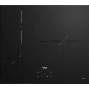 Beko Table de cuisson induction 60cm 3 feux 7200w noir - HII63400SMT pas cher