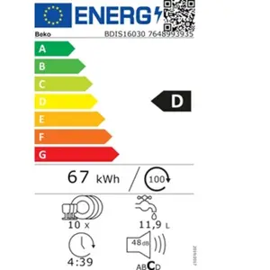Lave-vaisselle encastrable Beko BDIS16030 pas cher