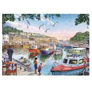 Art Puzzle The Little Fishermen at the Harbour Puzzle-4231 pas cher