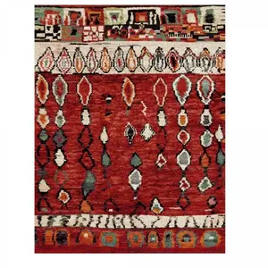 HOMEMAISON Tapis salon et chambre 120x170 rouge rectangle tissé motif berbère mo 75