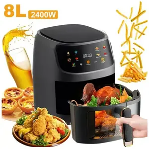 VRODNSD Friteuse à Air Sans Huile 8L Air Fryer 2400W avec Fenêtre Tran... pas cher