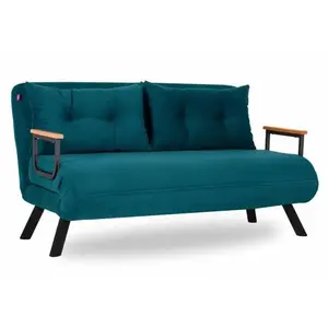 Canapé convertible 2 places tissu vert Sylvano 133 cm pas cher